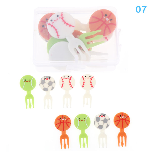 8/10 pcs/box Children Cartoon fruit fork Animal fruit toothpick 7 one size 7