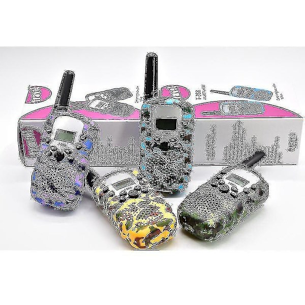 Walkie Talkies til børn 4-pak 3 Mile lang rækkevidde med baggrundsbelyste LCD-lommelygter