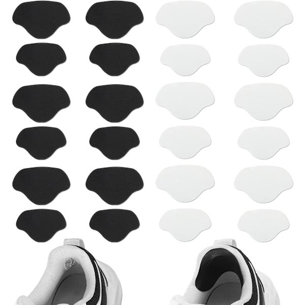 Sportskor med hål och mesh-reparation, sko-lappar med självhäftande hälplåster för att förhindra att de faller av vita white 4 pcs