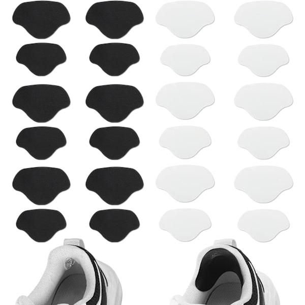 Sportskor med hål och mesh-reparation, sko-lappar med självhäftande hälplåster för att förhindra att de faller av vita white 8 pcs