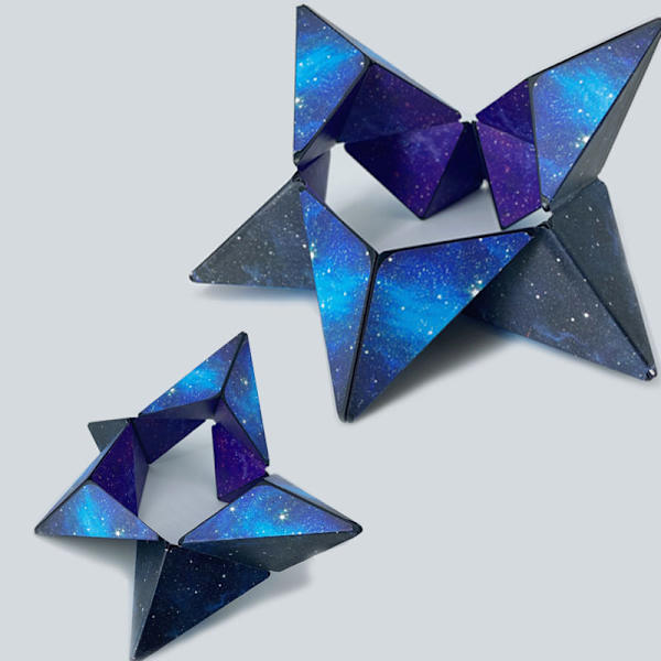 Variation Interchangeable Magnetic Magic Cube 3D Hand Flip Puzzle Anti Stress Leksaker Present mellanslag blå