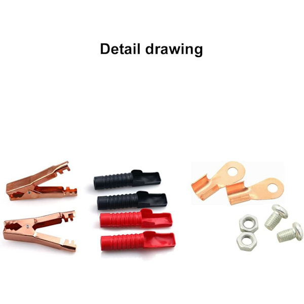 Bilbatteriladdare Alligator Clips, Isolerade Batteriklämmor, 2 st Elektriska Alligator Clips, Batteri Alligator Clips, Elektriska Alligator Clips (röd+svart)