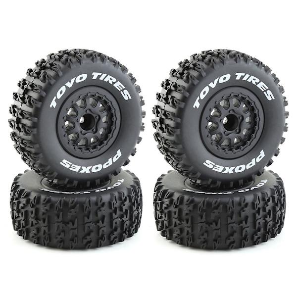 4 st 112 mm 1/10 Short Track Truck Däck Däckhjul med 12 mm Hex för Traxxas Slash Arrma Senton Vk