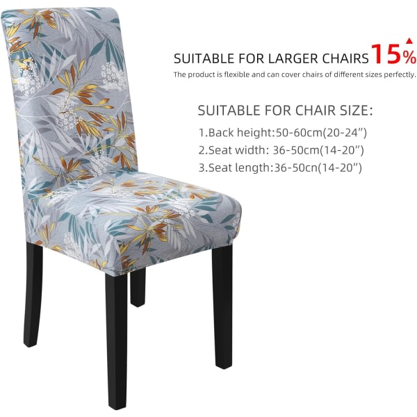 4-pack stretchbara, avtagbara och tvättbara matstolsöverdrag Leaf Pattern1 6