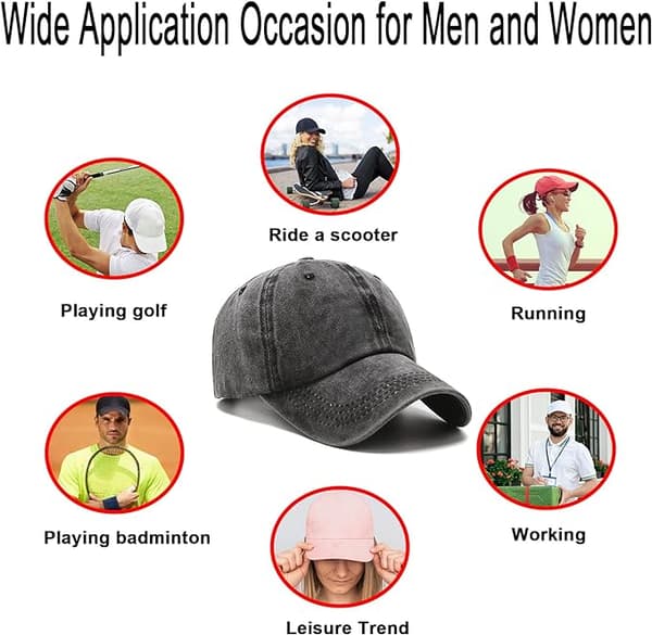 Pakke Vintage Vasket Distressed Cap Golf Dad Hat Til Mænd Kvinder