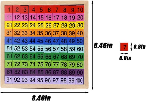 Hundleksak i trä, 100 digital bräda Montessori matte leksak[qb]