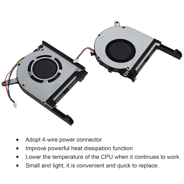 2 stk. bærbare CPU GPU kjølevifte erstatning for ASUS TUF FX505ge FX505gm FX505dt FX705