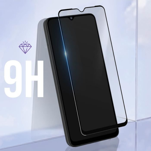 Härdat glas för Xiaomi Redmi 12C 9H hårdhet Transparent svart fasad kant