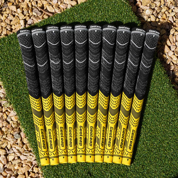 10-pack golfgrepp för alla väder – överlägsen kontroll, halkfri taktil känsla för män, standard, midsize, jumbo Jumbo Gul