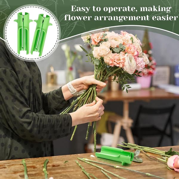 2 stk. Rose Tornfjerner Rose Stilk Tornfjerner Bladfjerner Klippere til Fjernelse af Blade til Blomsterbutik Hjemme Havearbejde Blomsterarrangement Grøn
