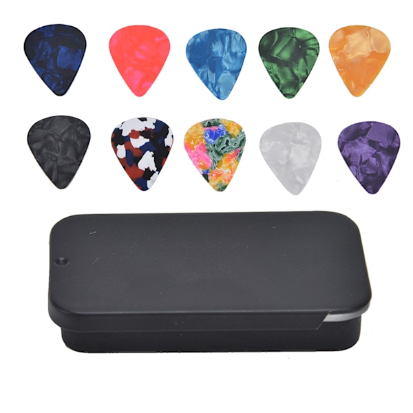 10 st Guitar Picks förstärker basen Bärbar Färgglad Retro Kosmisk Stjärnhimmel Mönster Guitar Picks för Bas Banjo Ukulele 0,46 mm Svart Ask 0.1