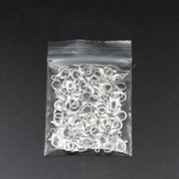 100 silverfärgade hummerlås pärltillbehör 21*12mm