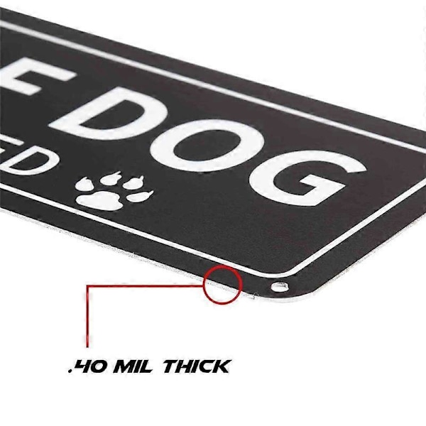 2-pack Varning för Hund Skylt, 30x7.6 cm Rostfritt 0.1 cm Aluminiumskylt, Reflekterande, Blekningsbeständig, UV-skyddad [qb]