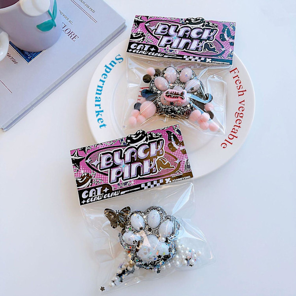 Taba Kattapäls Squishy Leksaker, Kawaii Stressavlastande Klämleksak för Djurälskare Black and White