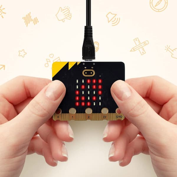 Uppgraderad BBC Micro bit V2.2 med kapacitiv beröringssensor och BLE5.0 för barn - LED-indikatorhögtalarmikrofon - Programmerbar