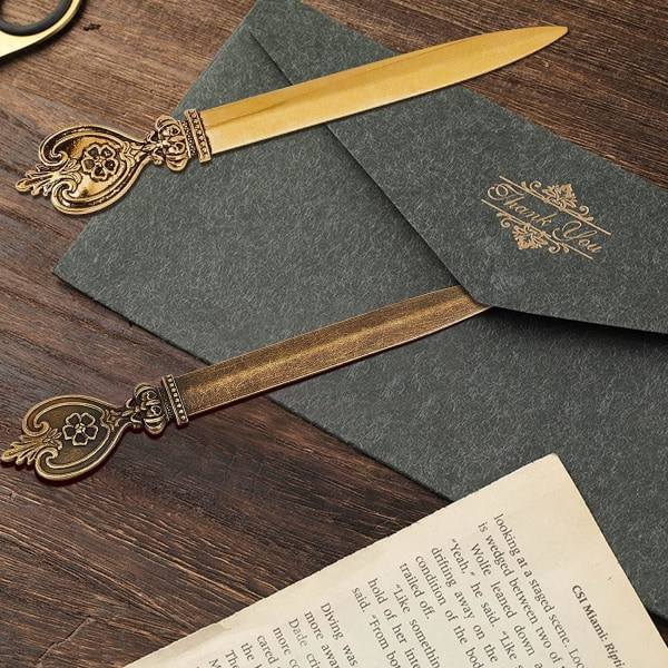 Guld+Sølv+Bronze Papirclips Brevåbner, 3 stk Metalbrev