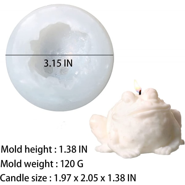3D Padda Ljusform Djur Hartsform i Silikon för DIY