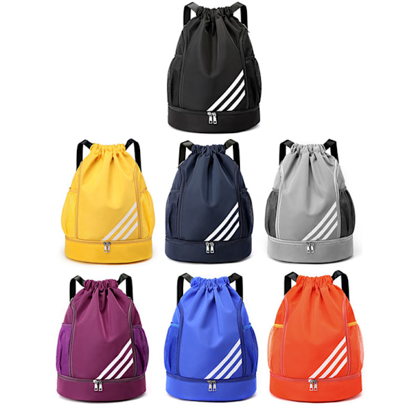 Sports Ryggsekk Stor Kapasitet Fotball Bag Basketball Bag Vanntett Black