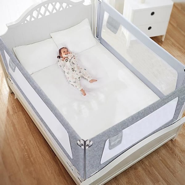 XMTECH Høydejusterbar barnesengsengel - Grå - 150cm Gray