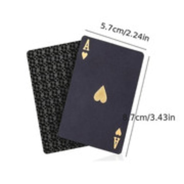 1 Deck of Waterproof Plastic Poker Cards - Black Gold Professional Standard Playing Card Deck Designer Novelty Gift