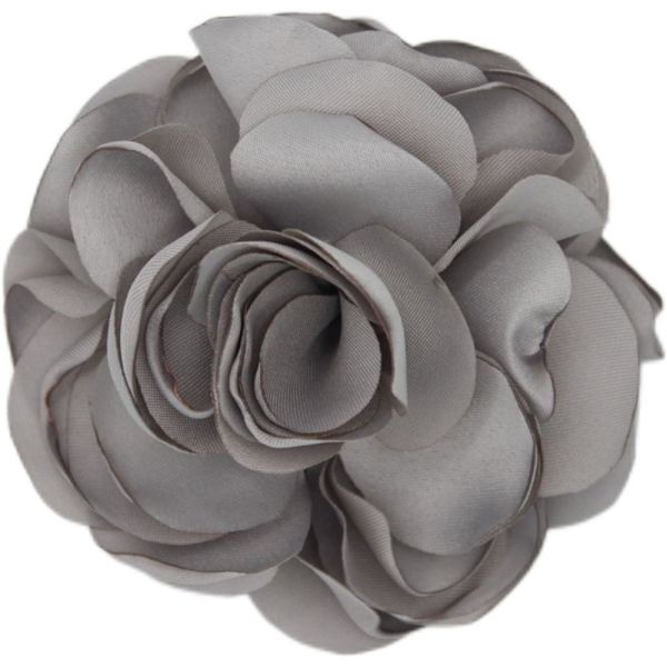 Stof Stor Rose Blomst Brosche Blomster Brosche KHAKI khaki