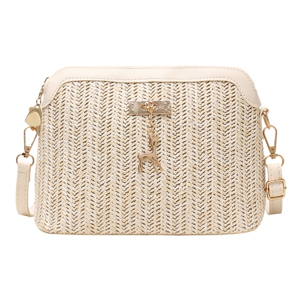 Damväska Halm Skal Crossbody Väska Dam Boho Strand Vävd Läder Axelväska Messenger Väskor Typ B Beige Type B Beige 23X17X11CM