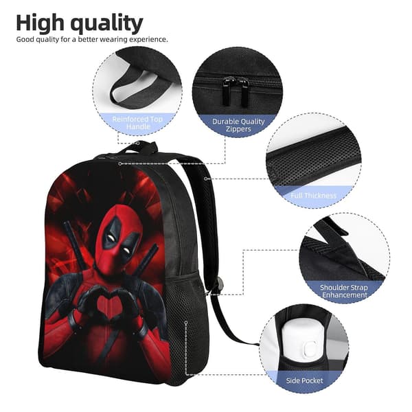 Deadpool Ryggsekk for Barn, Skolesekk for Barneskoleelever