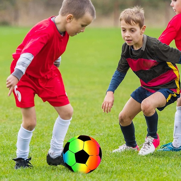 Fotboll Regnbåge PVC Flerfärgad Design Boll Sport Utomhus Pool Strand Lekplats Trädgårdsspel Barn Pojkar Flickor Leksak 20 cm (Endast 1 Boll)