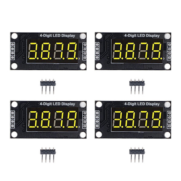 4 set digitalrör visningsmodul LED 4 siffror 7 segment 0,36 tum TM1637 drivchip gul MRA110C