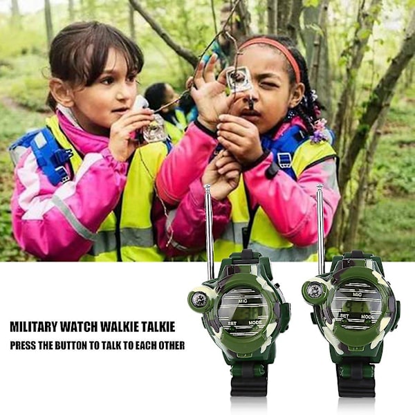 1 par 7 i 1 0,8\" LCD-radio 50~150m klokker Walkie Talkie