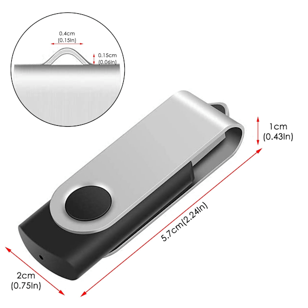 Stor kapasitet USB2.0 metall flash-stasjon U-disk 8G, 16G, 2TB, 64G, 128G, 256G, 1TB, 32G