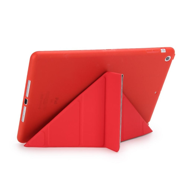 SQBB för iPad 9.7 (2018) / 9.7 (2017) Origami Smart PU Läder + Tpu Tabletfodral Röd
