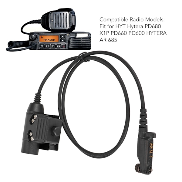 Walkie Talkie Headset Adapter Kompakt Push to Talk-knapp Passar för HYT Hytera PD680 X1P PD660 PD600 HYTERA AR 685