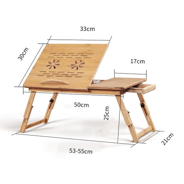 Nattbord, databord for seng, multifunksjonelt sammenleggbart bambus laptopbord (bt)