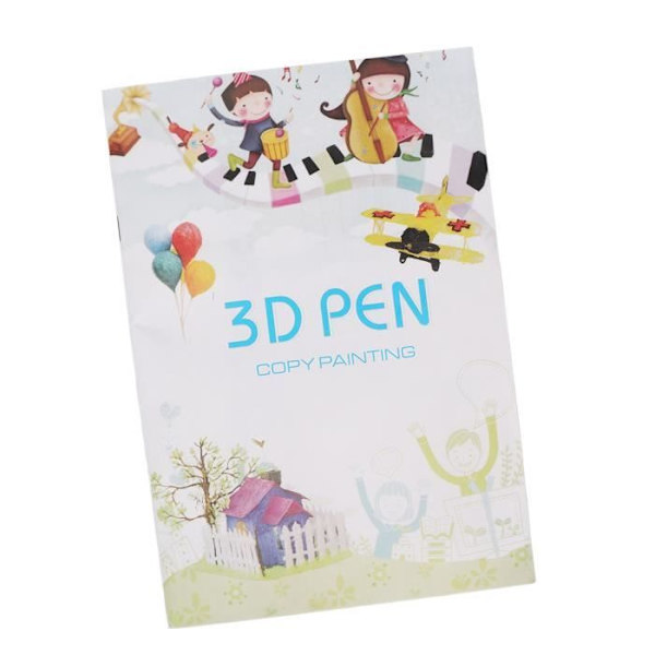 HURRISE 3D-piirustusmallit 3D-tulostin Värikäs piirustuspaperi 20 arkkia 40 kuviota Paksu paperi 3D-lyijykynäpaperimallit