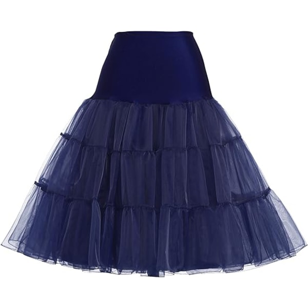 50'er Petticoat Rockabilly Kjole Crinoline Tutu til Kvinder ZX Blå blue M