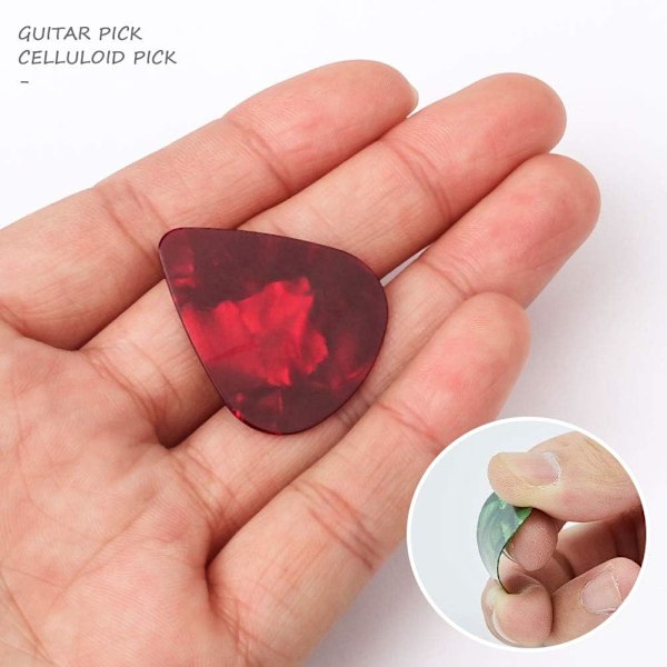 20 st plektrum i celluloid för akustisk gitarr