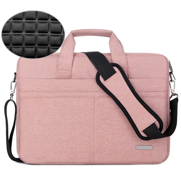 Laptopväska axelväska Notebookväska portföljer för 13,3 14 15,6 17,3 tum Macbook Air Pro HP Huawei Asus Dell Modell2-rosa Model2 pink 13.3 inches