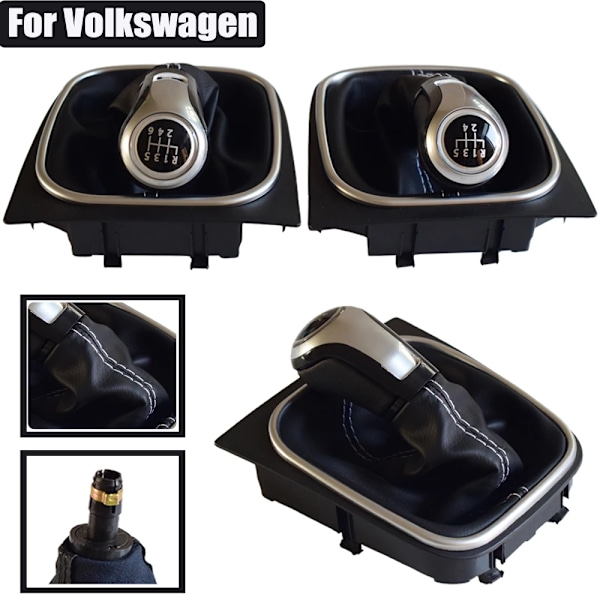 Manuell 5 6-växlad växelspaksknopp för Volkswagen Golf 5/6 MK5/MK6 Scirocco (2009) Octavia (2006) Damasköverdrag Biltillbehör Alternativ 1 option 1