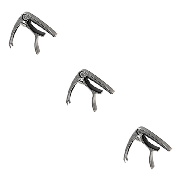 1/2/3 Guitar Capo til Akustisk Clip Hurtig Skift Klemme Nøgle til Sølv 9.3x7.5x1.5cm Silver 9.3x7.5x1.5cm 3 Sets