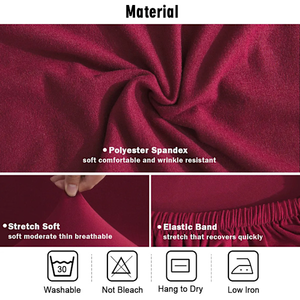 pcs Stretch Stolskydd - Tvättbara Stretch Matstolsöverdrag Red wine