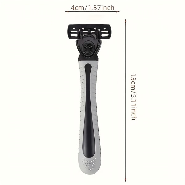Manuell barbermaskin, 6-lags barberblad, barbermaskin i rustfritt stål, reserveblader 1 Toolholder