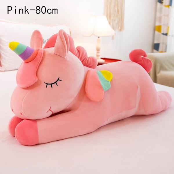 Yksisarvinen pehmolelu Yksisarvinen nukke VALKOINEN 80CM valkoinen 80cm pinkki pink 60 cm