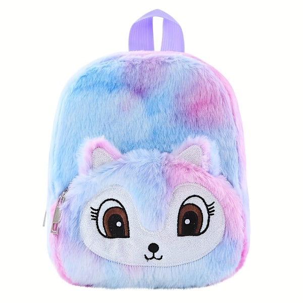 Enhörning Plysch Liten Skolväska Flickor Casual Ryggsäck Ryggsäck Söt Cartoon Toddler Förvaringsväska Purple
