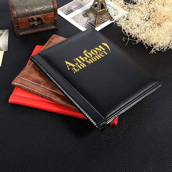 Myntalbum Myntsamlare 250 fickor för myntsamlingsbok