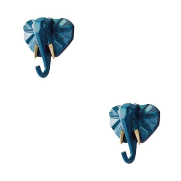 1/2/3/5 Vahva ja kestävä eläinpään avaimenkoukku yksinkertaiseen retro-siniseen (elefantti) Retro blue(elephant) 2 Set
