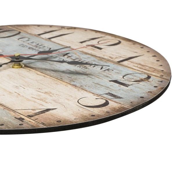 30 cm rustikt vægur/køkkenur i træ, lydløst og uden tikken (Victor Hugo)