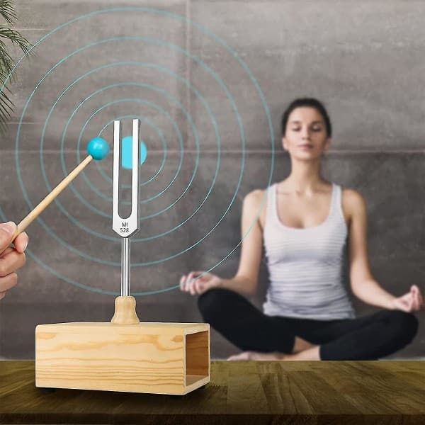 528hz Stemmegaffel, Stemmegaffel Resonansboks, for Lydterapi, Yoga, Meditasjon og Avslapning