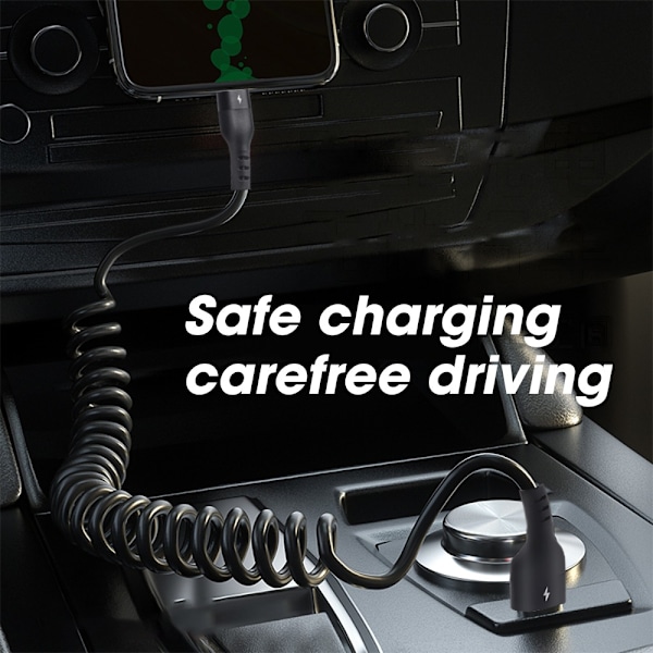 Vårfjær data kabel Mobiltelefon Lading kabel SVART 1MTYPE C Svart Black 1mType C-Type C