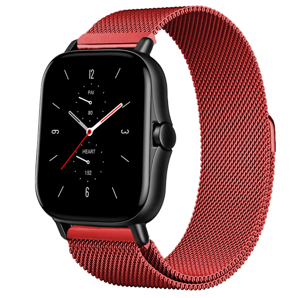 Magnetic Loop for Amazfit GTS/4/2/2e/GTS2 Mini/3/GTR 4/3/2/47mm 20mm 22mm Metal Mesh Smartwatch Mesh Amazfit Bip 5 Strap Red